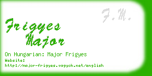 frigyes major business card